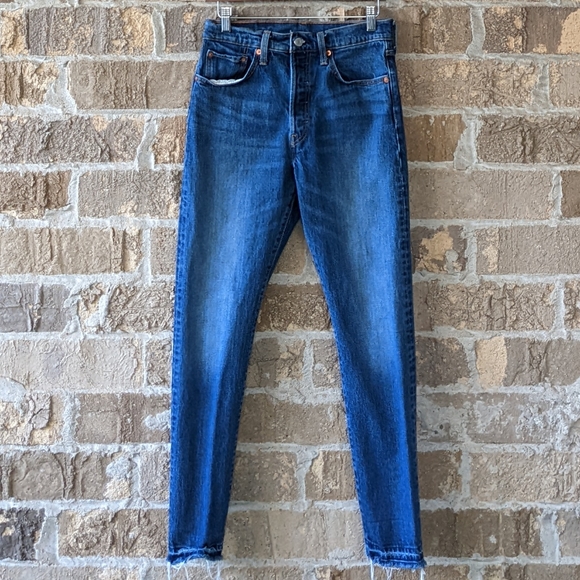 Levi's Denim - Levi's 501 Button Fly Blue Jeans W27 L30 Released Hem